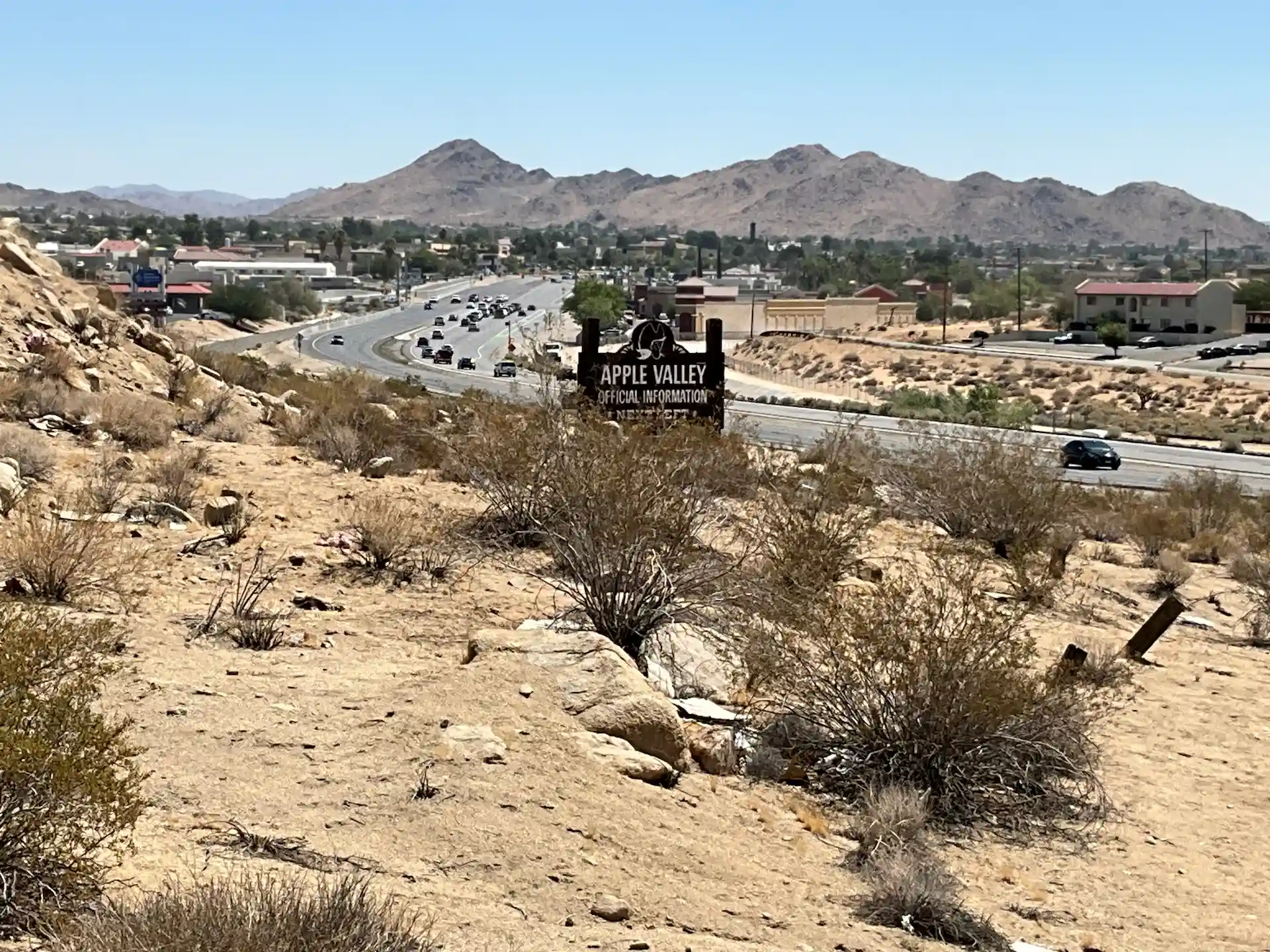 View of Apple Valley in the High Desert, California