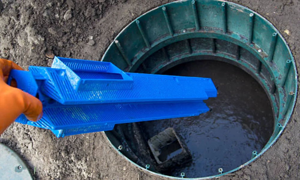 cleaning septic tank filter