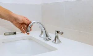 installing faucet and fixture